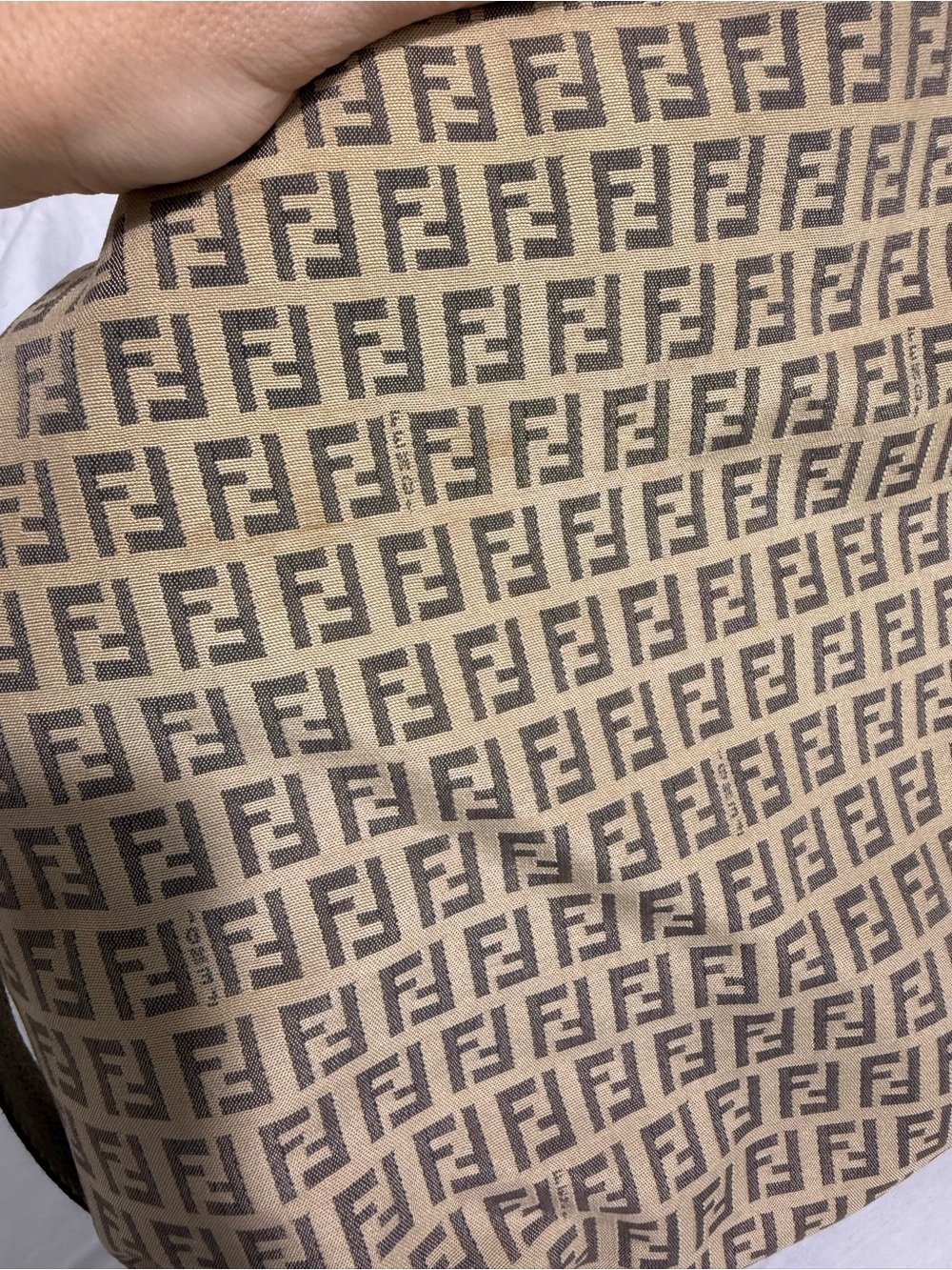 Fendi Brown Zucchino Canvas Messenger Bag FF Logo Crossbody Vintage - Picture 11 of 14